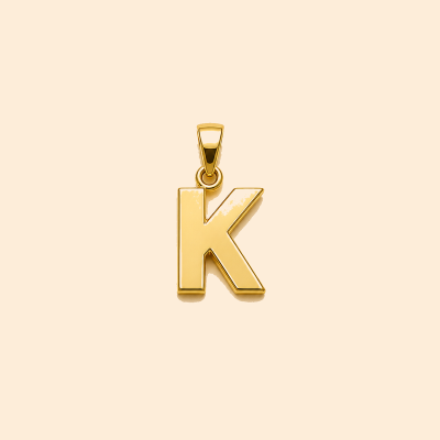 Златна висулка 14К буква K 0,72 гр.